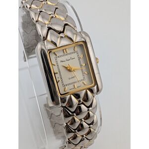 Main Line Time Womens Watch 21mm Case White Dial 7.25" Silver Band- New Battery